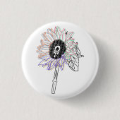 Rainbow Blume Funky Art Button (Vorderseite)