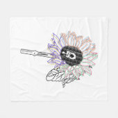 Rainbow Blume Funky Art Fleecedecke (Vorderseite (Horizontal))