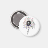 Rainbow Blume Funky Art Magnet (Vorderseite/Rückseite)
