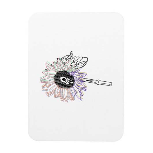Rainbow Blume Funky Art Magnet (Vertikal)