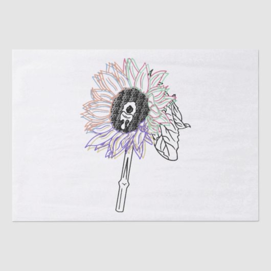 Rainbow Blume Funky Art Seidenpapier (Vorderseite)