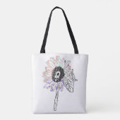 Rainbow Blume Funky Art Tasche (Rückseite)