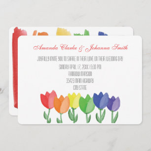 Rainbow BLUME GAY Lesbian Wedding Card Einladung