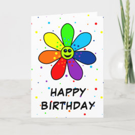 Rainbow Blume Geburtstagskarte Karte