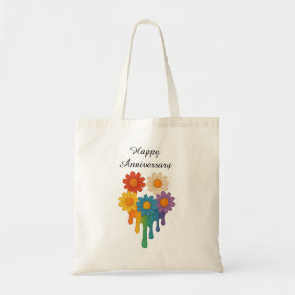 Rainbow Blume Herz - Happy Anniversary Tragetasche