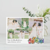 Rainbow Blume Hochzeit Foto Collage Danke (Stehend Vorderseite)