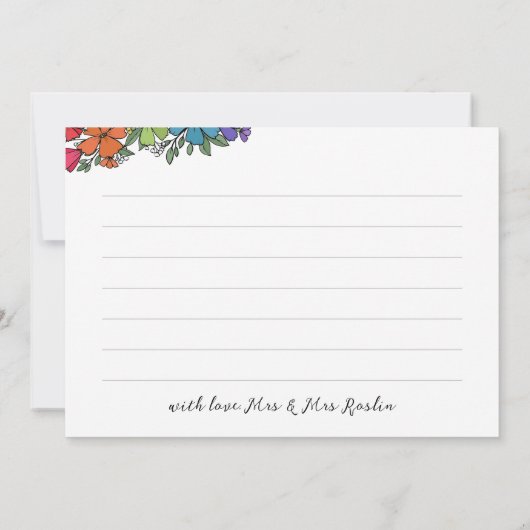 Rainbow Blume Hochzeit Foto Collage Danke (Rückseite)