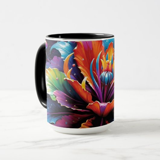 Rainbow Blume Kaffee Tasse (Vorderseite Links)