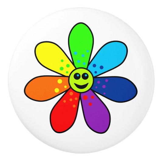 Rainbow-Blume-Keramik Keramikknauf (Vorderseite)