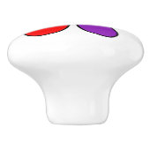 Rainbow-Blume-Keramik Keramikknauf (Seitenansicht)