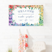 Rainbow Blume LGBT Wedding Willkommen Banner (Insitu)