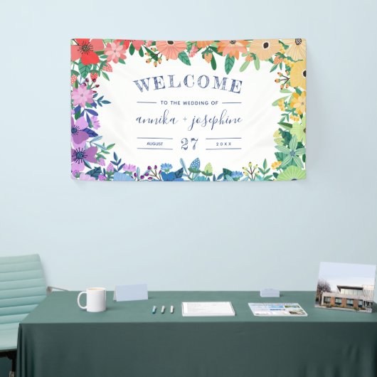 Rainbow Blume LGBT Wedding Willkommen Banner (Messeveranstaltung)