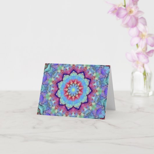 Rainbow Blume Mandala Faltkarte Karte (Orchidee)