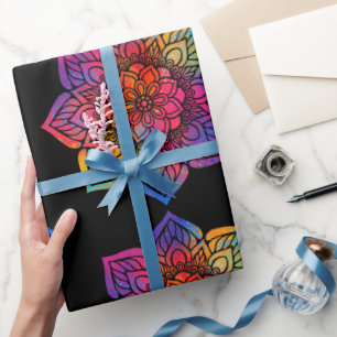Rainbow Blume Mandala Geschenkpapier