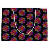 Rainbow Blume Mandala Große Geschenktüte (Rückseite)