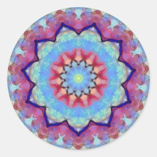 Rainbow Blume Mandala Kleine Rundkleber Runder Aufkleber (Vorderseite)