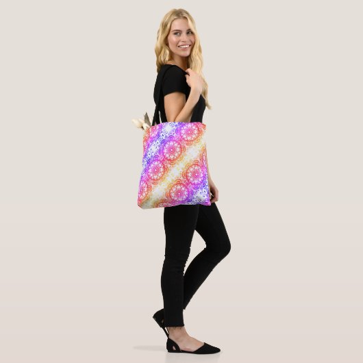 Rainbow Blume Mandala Muster 3 Tasche (Am Model)