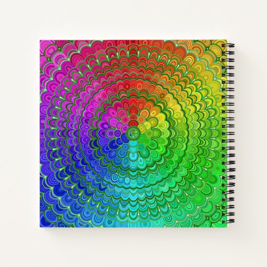 Rainbow Blume Mandala Notizblock (Rückseite)