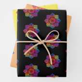 Rainbow Blume Mandala Pattern Trio Geschenkpapier Set (Beispiel)