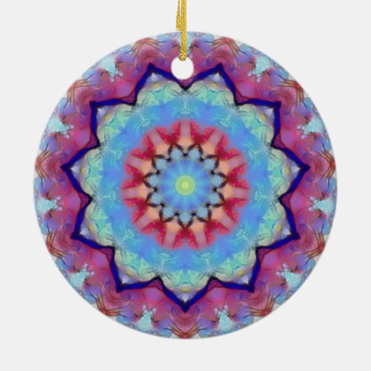 Rainbow Blume Mandala Runde Ornamente (Hinten)