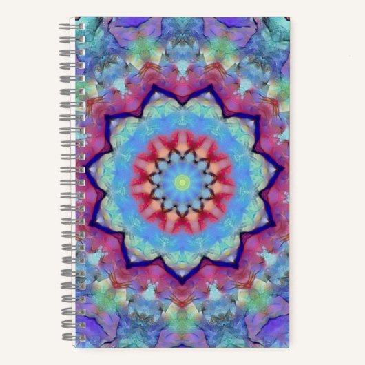 Rainbow Blume Mandala Soft Cover Notebook Notizblock (Vorderseite)
