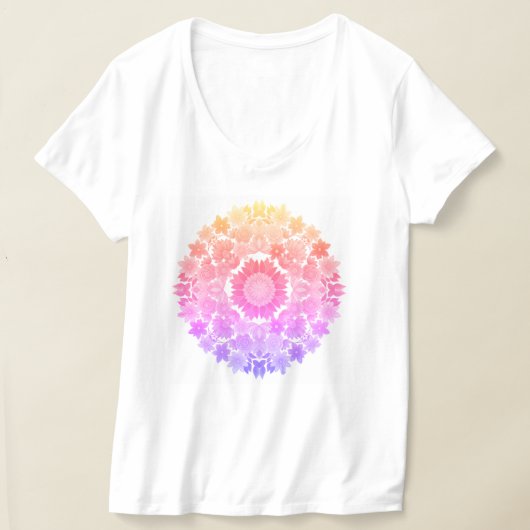 Rainbow Blume Mandala Women's V-Neck T - Shirt - F (Ablage )