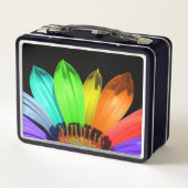 Rainbow-Blume Metall Brotdose (Rückseite)