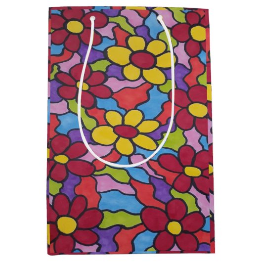 Rainbow-Blume Mittlere Geschenktüte (Vorderseite)