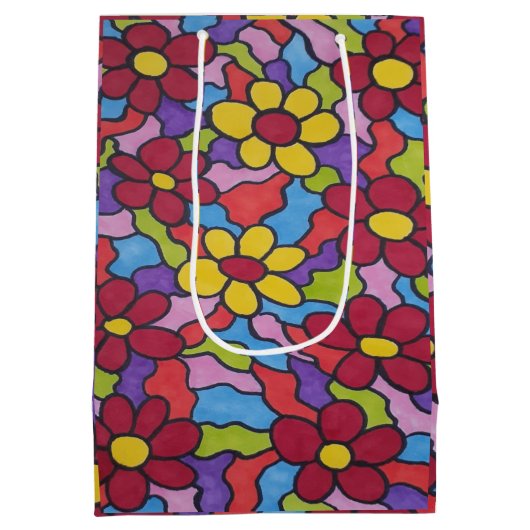 Rainbow-Blume Mittlere Geschenktüte (Rückseite)