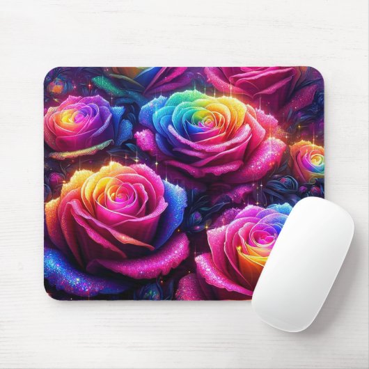 Rainbow-Blume Mousepad (Mit Mouse)
