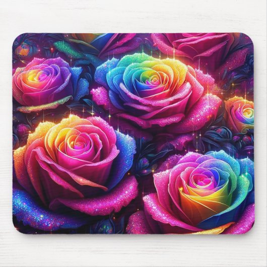 Rainbow-Blume Mousepad (Vorne)