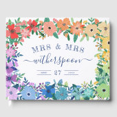 Rainbow Blume Mrs & Mrs. Wedding Guestbook Gästebuch (Vorderseite)
