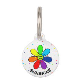 Rainbow Blume Pet Tag Tiernamensmarke