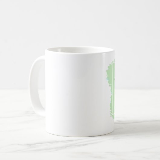 Rainbow Blume Pinselstriche Geometrie Kaffeetasse (Vorderseite Links)