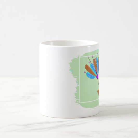 Rainbow Blume Pinselstriche Geometrie Kaffeetasse (Mittel)