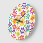Rainbow Blume Power Hippie Retro Teens Geschenke Große Wanduhr (Winkel)