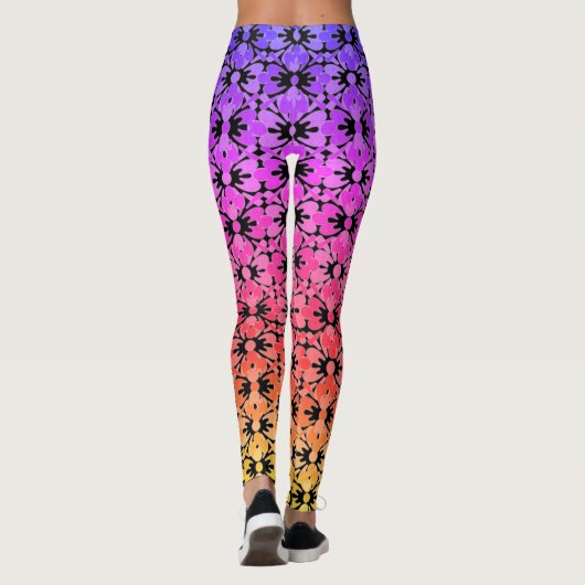 Rainbow Blume Power Leggings (Rückseite)