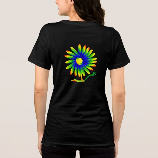 Rainbow Blume Power Tri-Blend Shirt (Rückseite)