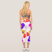 Rainbow Blume Pride Liebe hinzufügen Namenstext lq Capri Leggings (Rückseite)