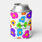 Rainbow Blume Pride Liebe hinzufügen Namenstext lq Dosenkühler (Kanne Vorderseite)