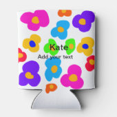 Rainbow Blume Pride Liebe hinzufügen Namenstext lq Dosenkühler (Rückseite)