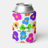 Rainbow Blume Pride Liebe hinzufügen Namenstext lq Dosenkühler (Kanne Rückseite)