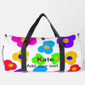 Rainbow Blume Pride Liebe hinzufügen Namenstext lq Duffle Bag (Rückseite)