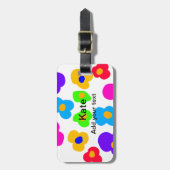 Rainbow Blume Pride Liebe hinzufügen Namenstext lq Gepäckanhänger (Vorderseite vertikal)