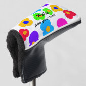 Rainbow Blume Pride Liebe hinzufügen Namenstext lq Golf Headcover (3/4 Vorderseite)