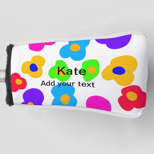 Rainbow Blume Pride Liebe hinzufügen Namenstext lq Golf Headcover (Vorderseite)