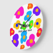 Rainbow Blume Pride Liebe hinzufügen Namenstext lq Große Wanduhr (Winkel)