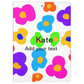 Rainbow Blume Pride Liebe hinzufügen Namenstext lq Klemmbrett (Rückseite)