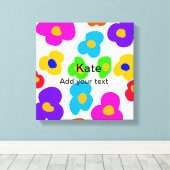 Rainbow Blume Pride Liebe hinzufügen Namenstext lq Leinwanddruck (Insitu (Holzboden))