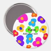 Rainbow Blume Pride Liebe hinzufügen Namenstext lq Magnet (Vorderseite/Rückseite)